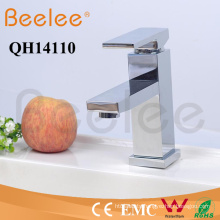 Solid Brass Chromed Square Single Handle Deck Mount Hot and Cold Basin Faucet